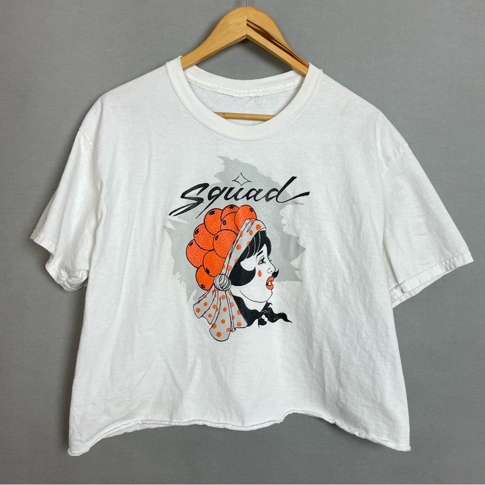 Graphic Tee Woman Oranges Squad Retro DIY Crop Short Sleeve Produce T-shirt Top